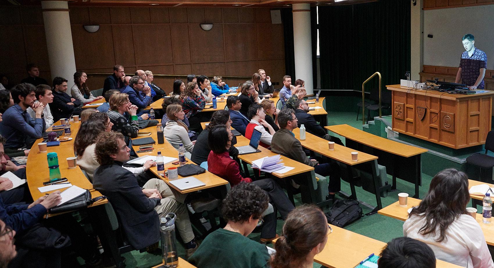 A photo of the lecture theatre audience at Winter Science Day 2023.