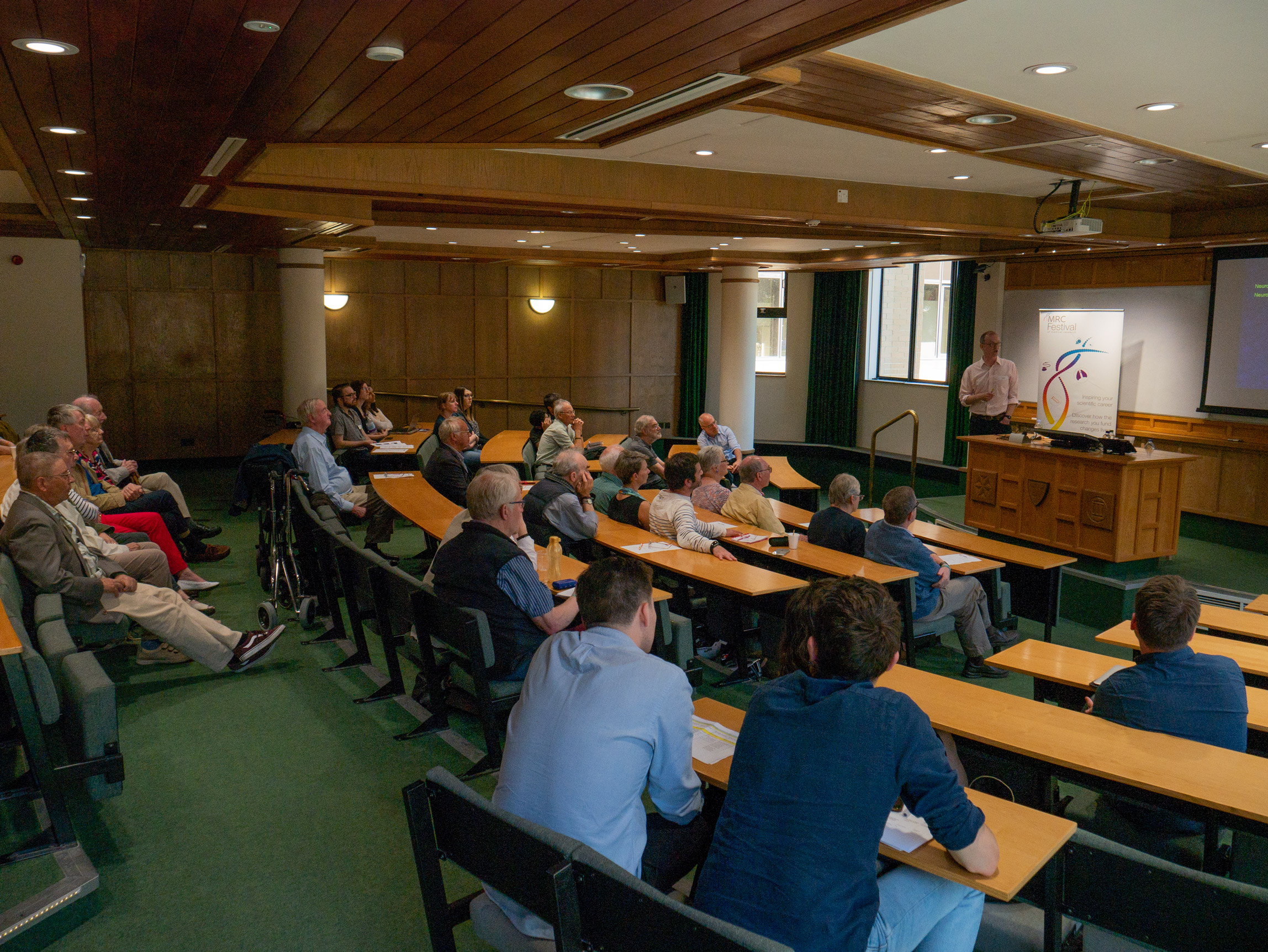 Unit Deputy Director Professor Peter Magill leads a discussion on the use of animals for medical research.