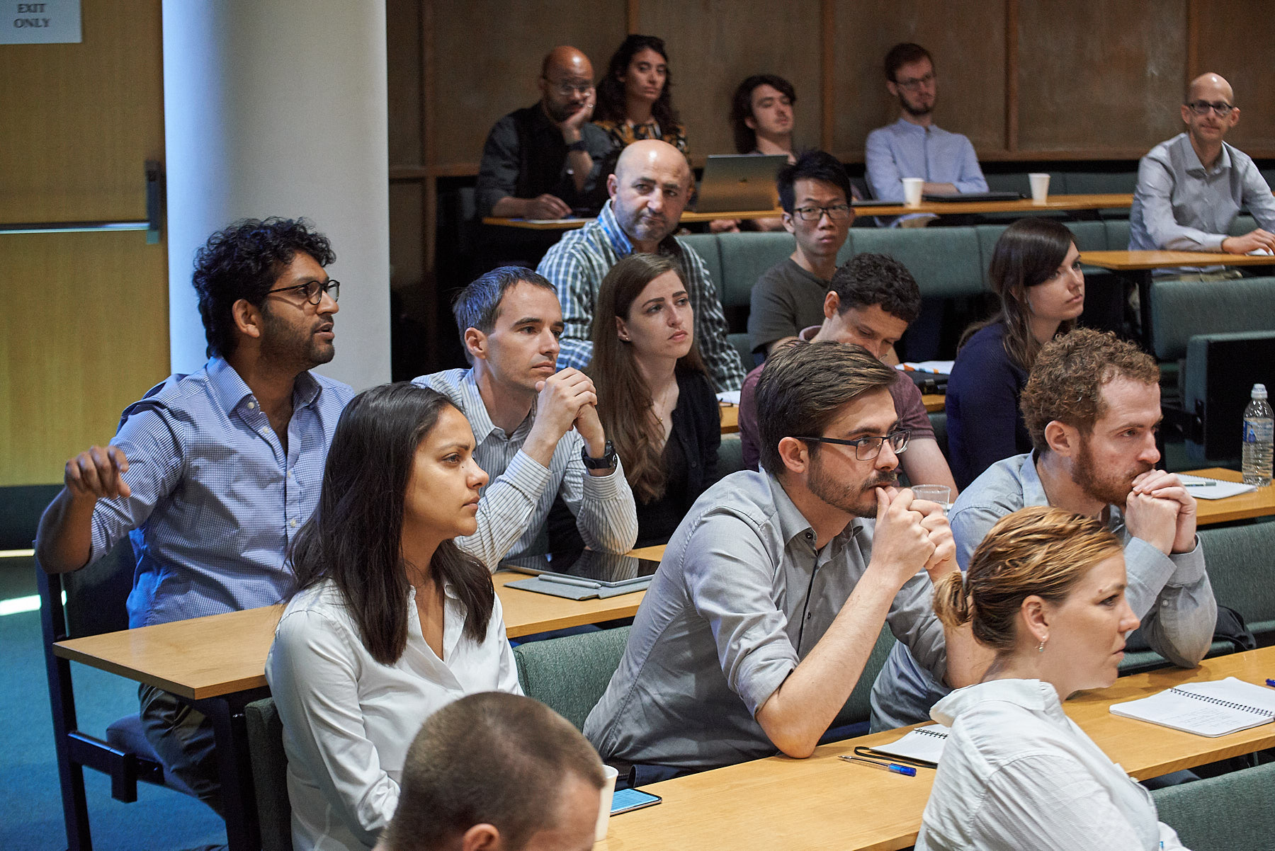 Unit student Rahul Shah (left) takes the opportunity to give feedback at the summer Science Day 2018.