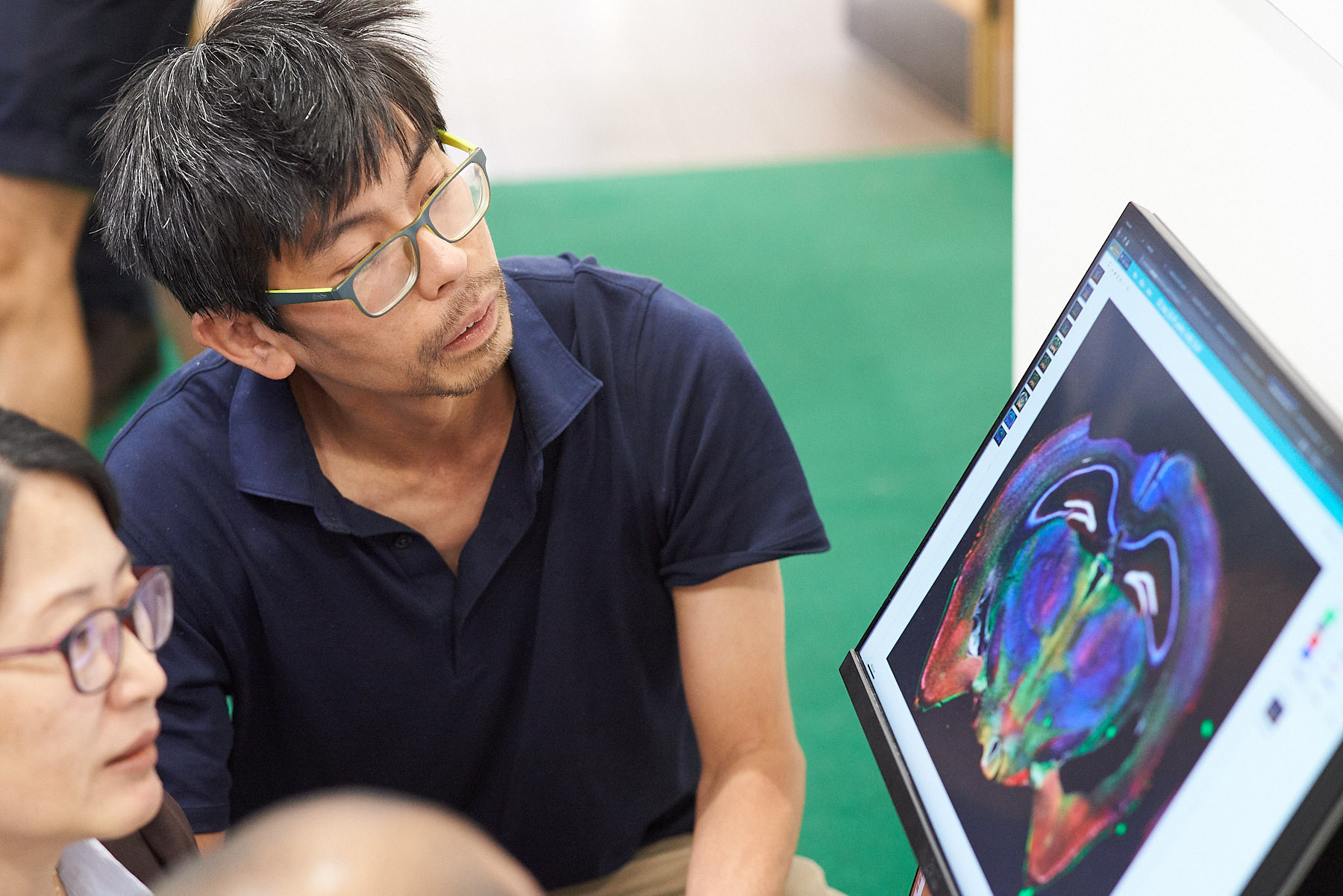 Unit scientist Kouichi Nakamura demonstrates a web-based interface for sharing his chemoarchitectonic atlas of the mouse brain.