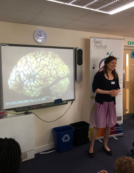 Unit scientist Petra in action at Larkrise Primary School, June 2018