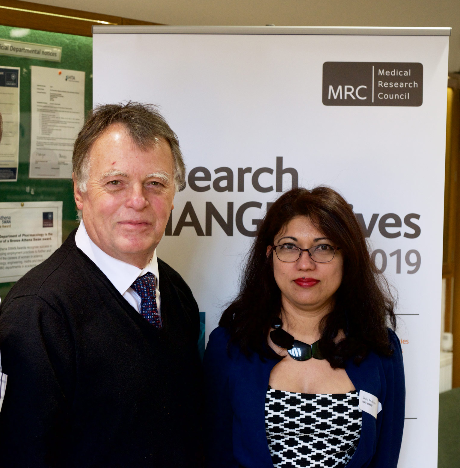 The MRC Unit is visited by Rt. Hon. Andrew Smith MP, here with Savita Anderson, one of the organisers of the Schools Open Day.