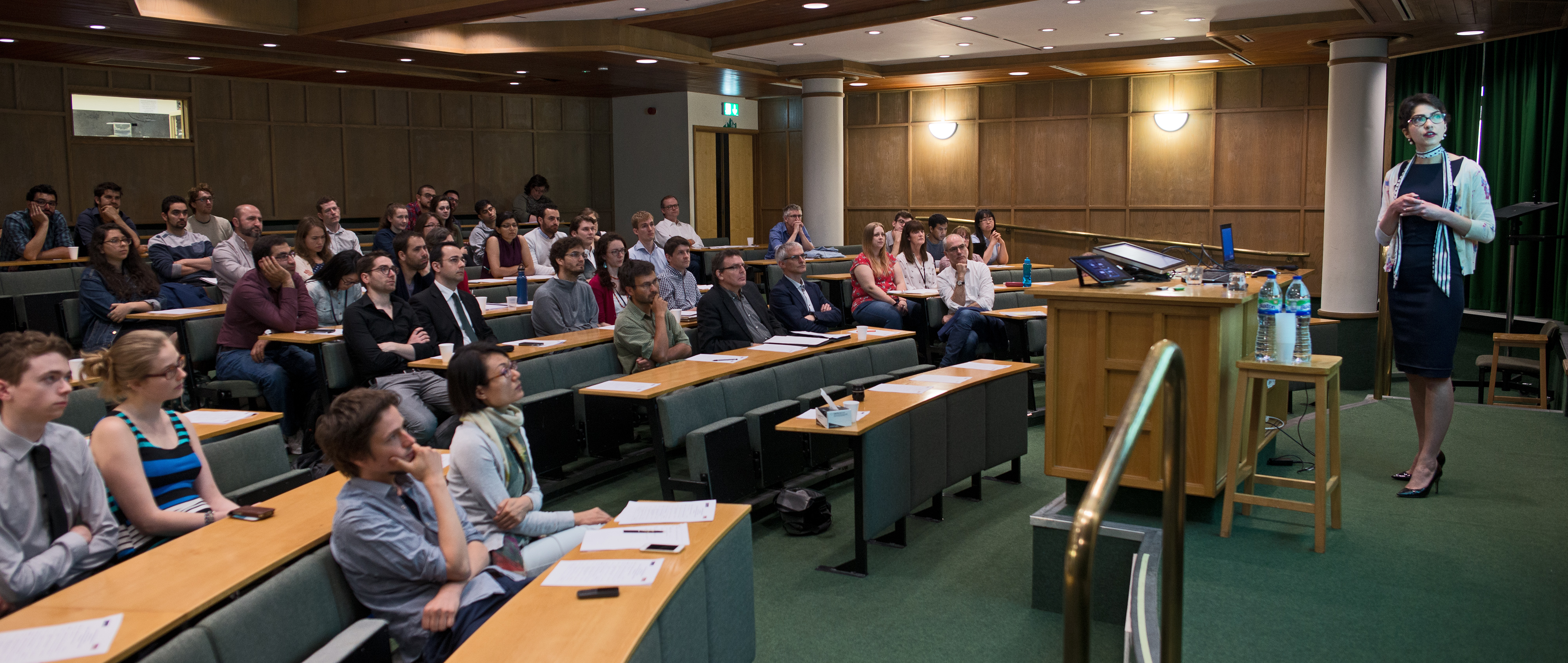 Unit student Eszter Kormann engages the audience at summer Science Day 2016.