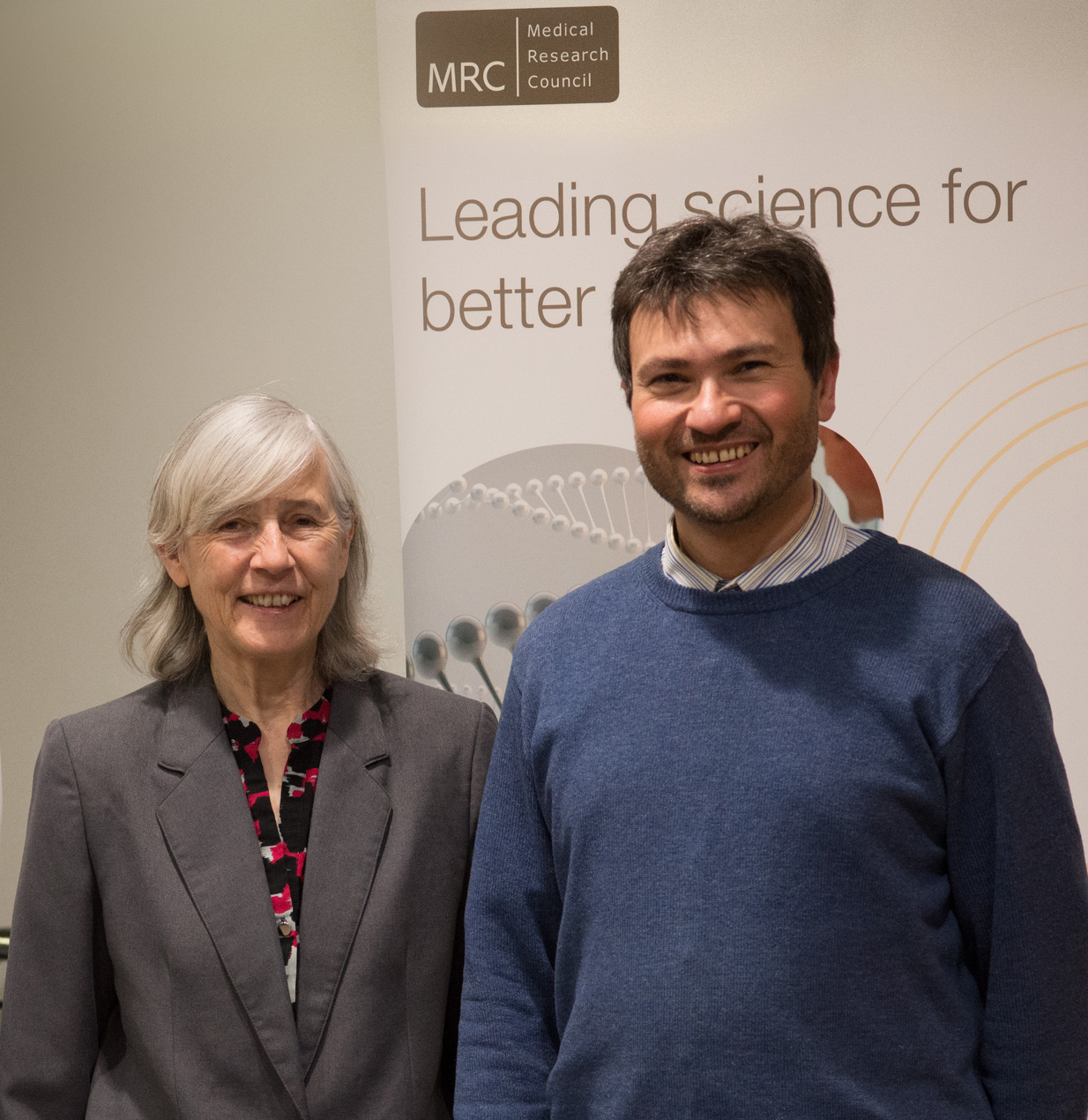 The MRC BNDU is visited by Oxford City Councillor Pat Kennedy, here with Unit scientist Dr Rafal Bogacz, one of the organisers of the Schools Open Day.
