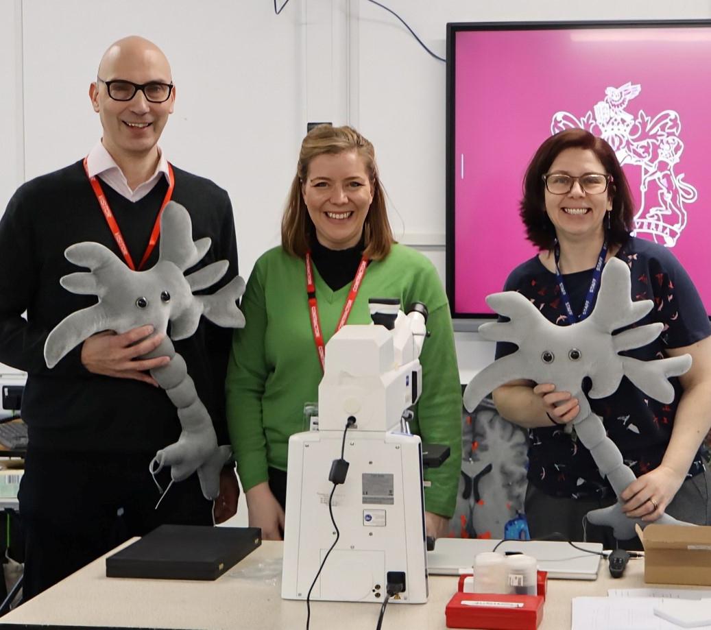 Photo of Stuart Clare, Natalie Doig and Sam Holyman at Aylesford School.