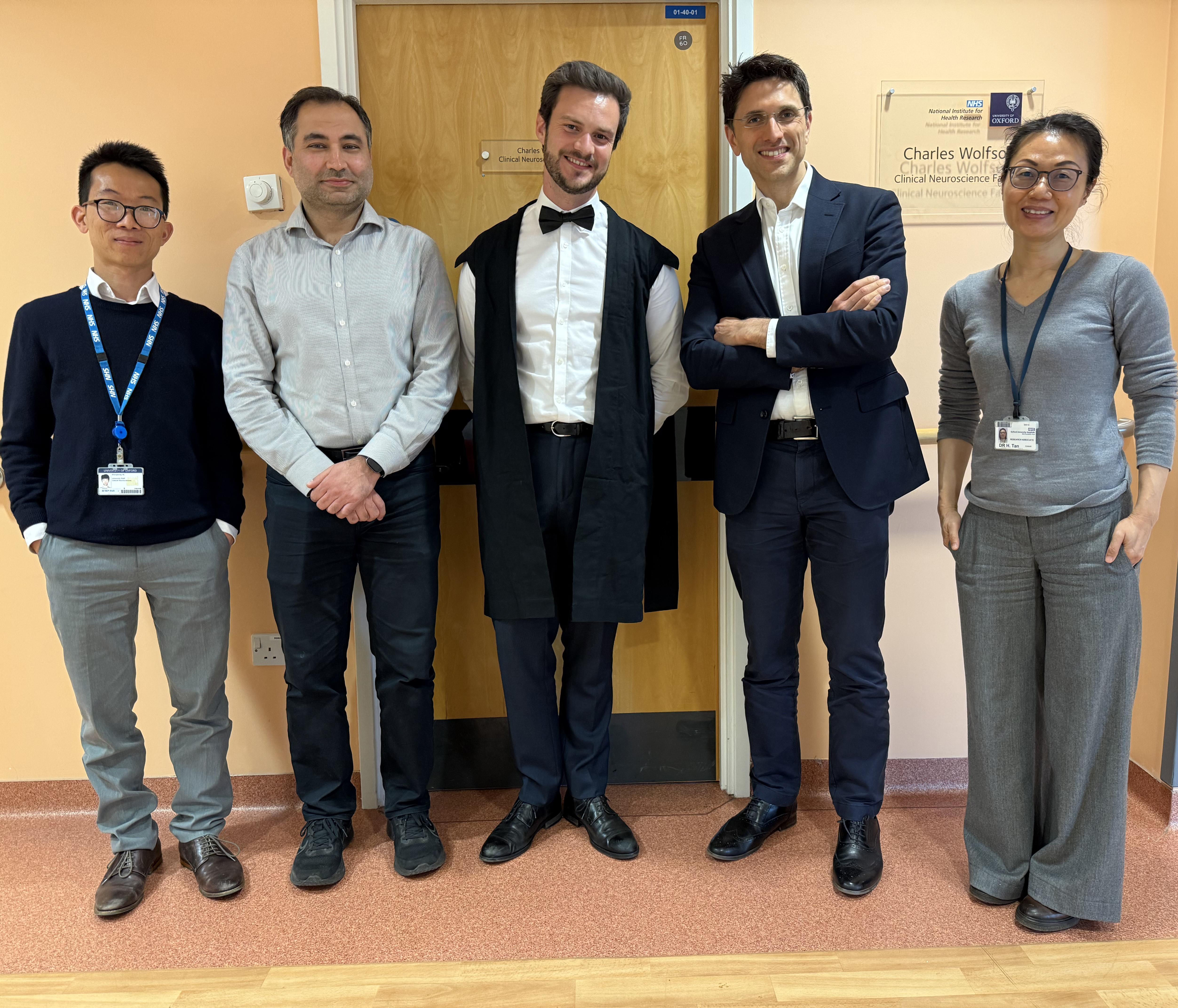 Photo of Fernando Rodriguez Plazas with supervisors and viva voce examiners.