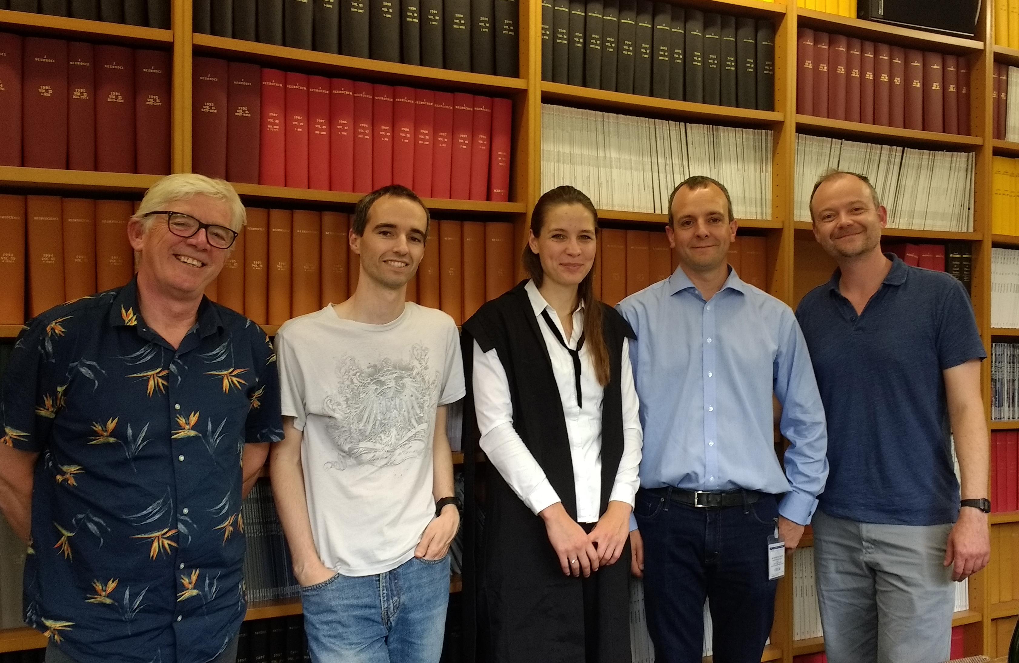 After the viva: (from left to right) two proud supervisors, the happy student, a satisfied External Examiner, and another proud supervisor. After the viva: (from left to right) two proud supervisors, the happy student, a satisfied External Examiner, and another proud supervisor.