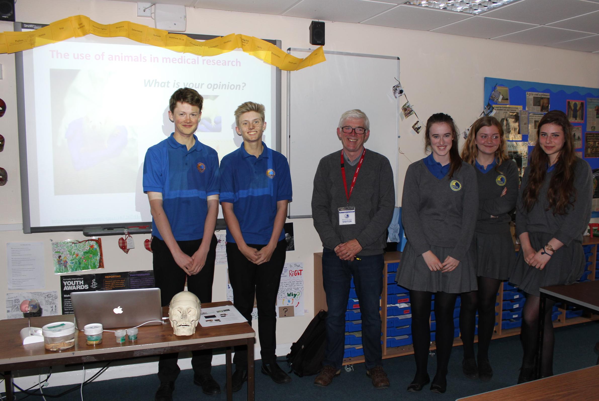 Paul Bolam with some of the Year 10 pupils studying Ethics at The Cotswold School. Paul Bolam with some of the Year 10 pupils studying Ethics at The Cotswold School.
