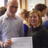 Professor Peter Brown, Unit Director, with Dr Natalie Doig, winner of the 2016 Director’s Award for Public Engagement.