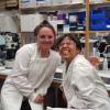 Happy in2scienceUK students Chloe and Kim at the end of their work-experience placements at the MRC BNDU.